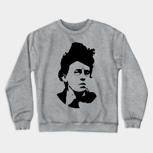 Emma Goldman Silhouette - Anarchist, Feminist, Socialist Crewneck Sweatshirt by SpaceDogLaika